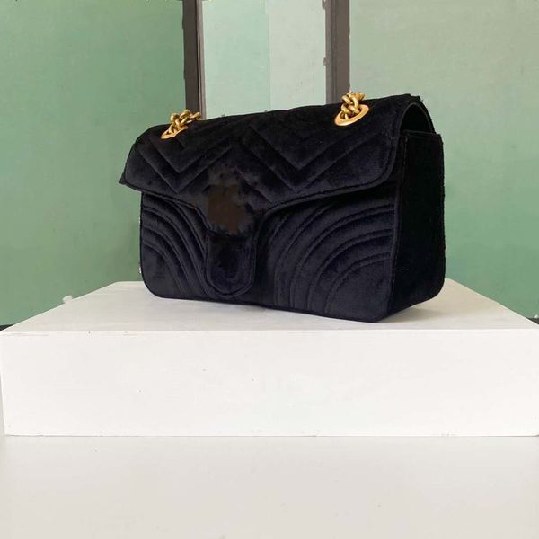 

ladies new shoulder bag crossbody bags classic velvet messagner with metal chain for women ing