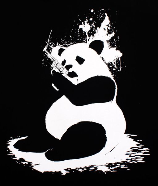 

2019 new men's funny panda blood hunter murder banksy pandaren world killer man t-shirt sz l summer fashion