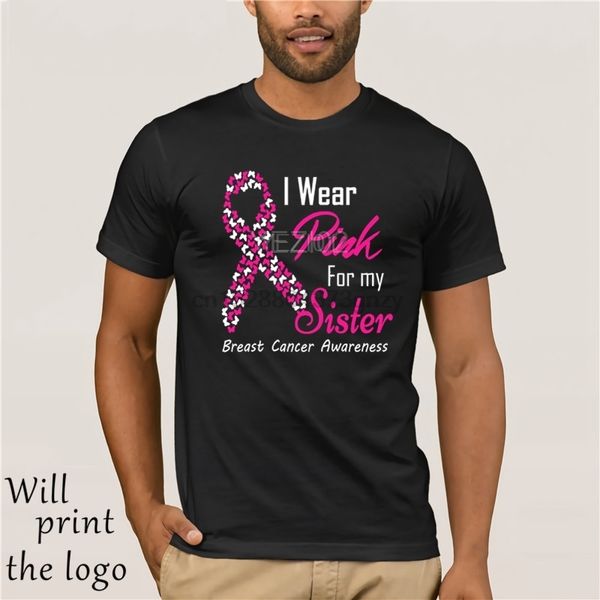 

я носить розовые для моей сестры молочной железы осведомленности t- shirt