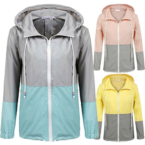 

women's jackets uk waterproof raincoat outdoor hooded rain jacket windbreaker s-2xl, Black;brown