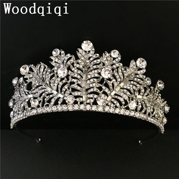 

woodqiqi 12pcs/lot wholesale wedding bridal bridesmaid crystal tiaras crown headwear girl, Golden;silver
