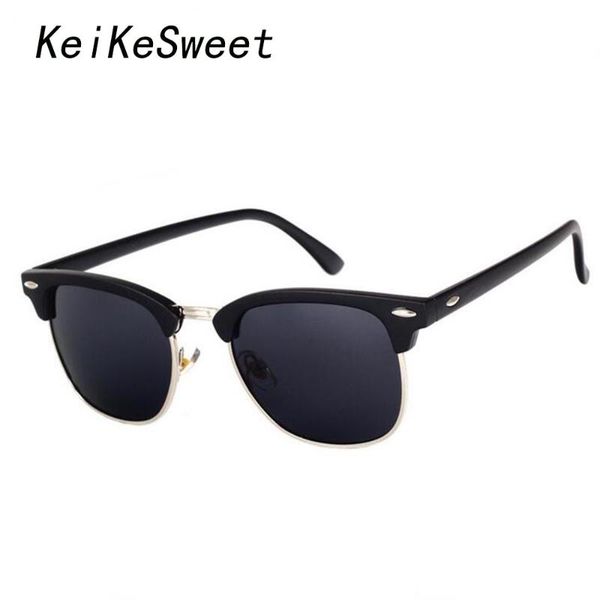 

keikesweet polarized rivet man 's vintage rims mastered brand designer uv400 sun glasses women clubs rayed sunglasses, White;black