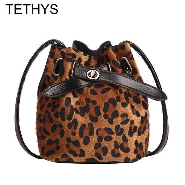 

tethys leopard print crossbody bags for women fashion bucket bag ladies hand bags women shoulder bag bolso mujer
