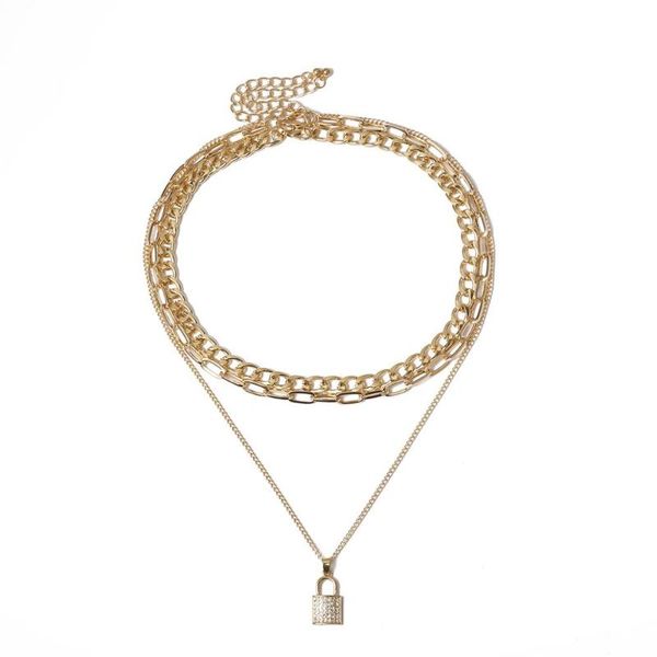 

новая gothic rock layered lover замок подвеска choker ожерелье стимпанк padlock брелок ожерелье лучший подарок ювелирных изделий, Silver
