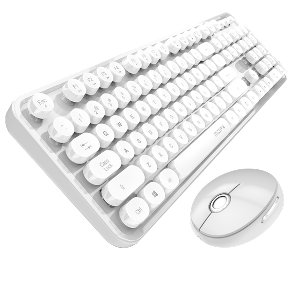 

2.4g беспроводной клавиатуры и мыши combo usb симпатичные круглый punk ретро keycap клавиатура мышь набор для ноутбуков desktop office для д