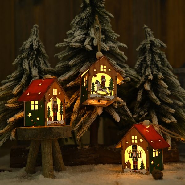 

christmas decorations wooden tree gifts ornaments kid glowing lamp pendant decoration tableornament home product