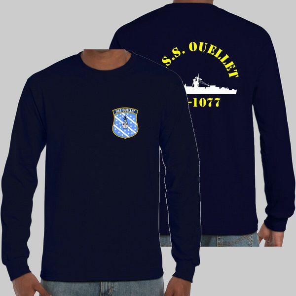 

uss ouellet de 1077 logo military navy long sleeve t-shirt usa size
