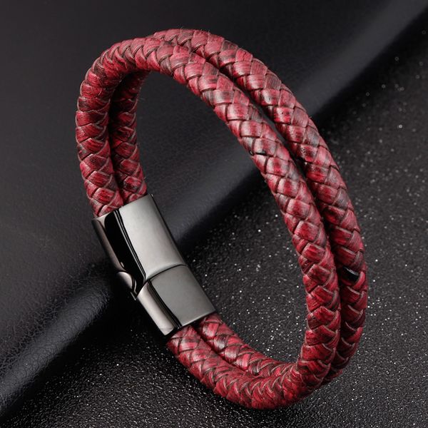 

charm bracelets diy combination custom stainless steel men's leather bracelet magnet button multicolor choice for handsome boy, Golden;silver