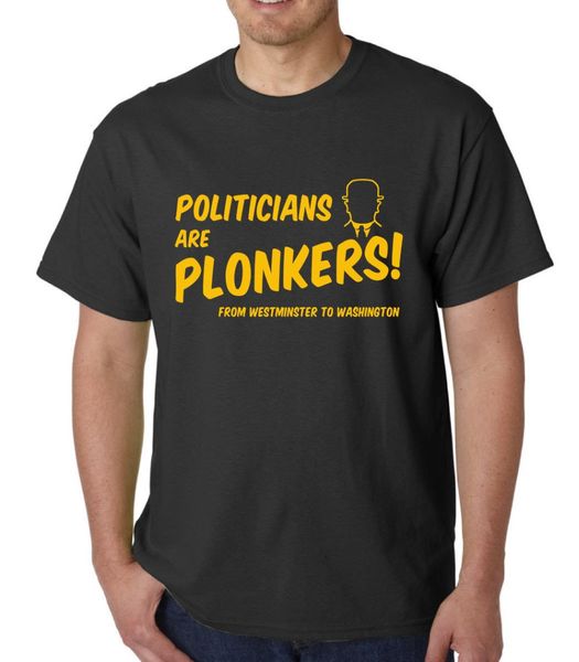 

2020 fashion 100% cotton slim fit solid color politicians are plonkers t-shirt del boy horses geek quote funny cotton shirts