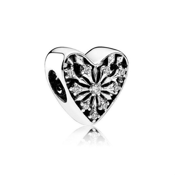 

new 100% 925 sterling silver 1:1 authentic 791996cz frosted heart charm bracelet original women jewelry, Black