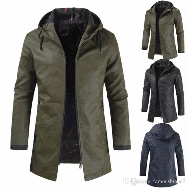 

jacket camouflage mens long style coat cardigan casual mens clothing hooded men designer, Black;brown