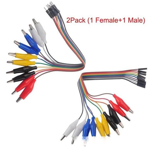 

camera drones & accessories drone cables 2 in 1 alligator clip to dupont wire 10pin 20cm male /female, crocodile clip for test