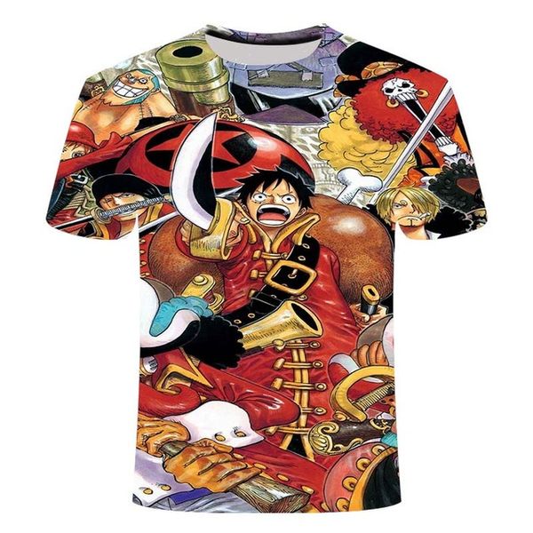

anime summer one piece fun print 1d male and 3d print shirts comics comics oversized men clothing