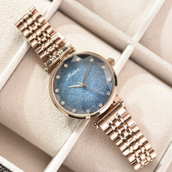 

high-end fashion simple babys breath star womens quartz watch, Slivery;brown