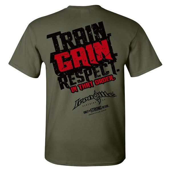 

2019 new summer tee shirt train gain respect bodybuilding t-shirt cool t-shirt