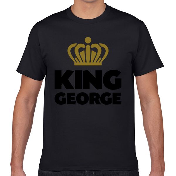 

t shirt men king george name thing crown harajuku geek short male tshirt xxxl