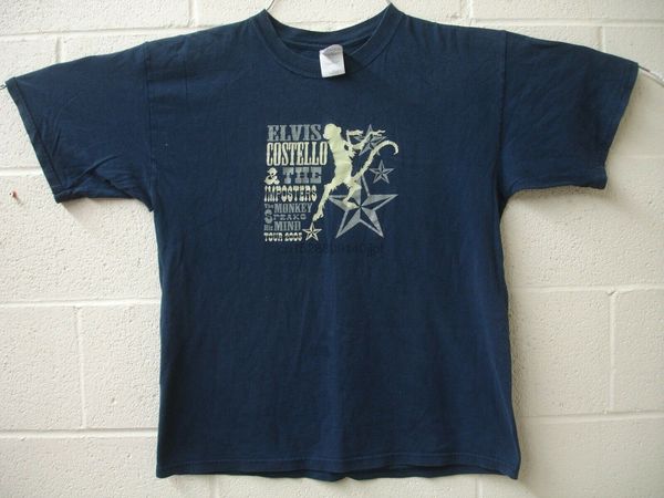 

elvis costello the imposters the monkey speaks his mind tour 2005 t shirt lge