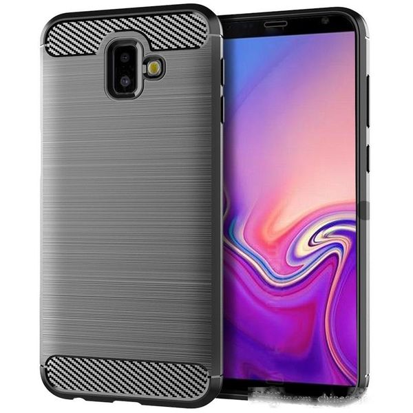 

carbon fiber texture slim armor brushed tpu case cover for samsung galax a3 2018 j4 plus j6 plus 100pcs/lot