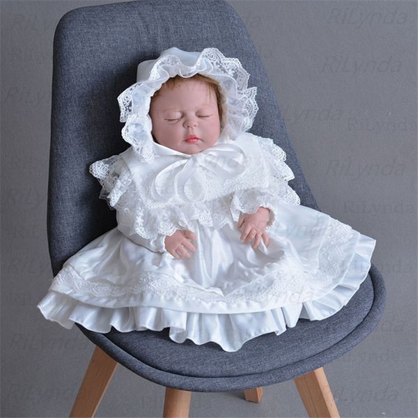 

baby infant dress white ivory baby girls christening gown lace tulle long baptism dress with headband toddler gown, Red;yellow