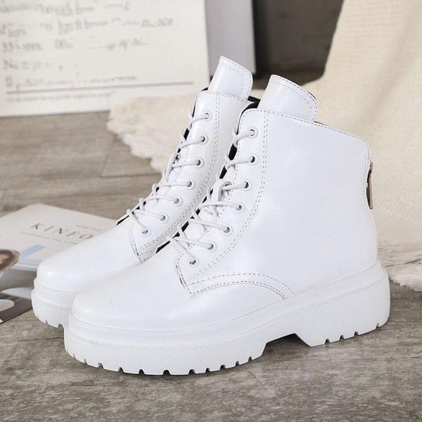 

2020 fashion new leather ankle boots all-mhatc simple elegant casual women's boots comfortable leisure trendy shoes increase, Black
