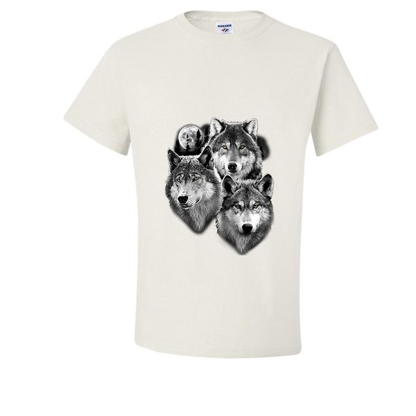 

2019 мода хлопок tee shirt мода три волки и moon t-shirt