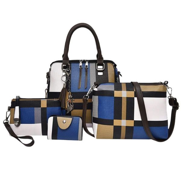 

luxury handbags plaid women bags designer 2020 fashion composite bag shoulder crossbody handbag phone bag for women girls 4pcs