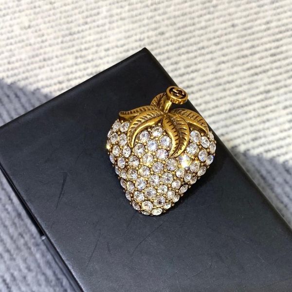 

sterling silver ladies jewelry ladies brooch female birthday gift strawberry brooch transparent favorite, Gray