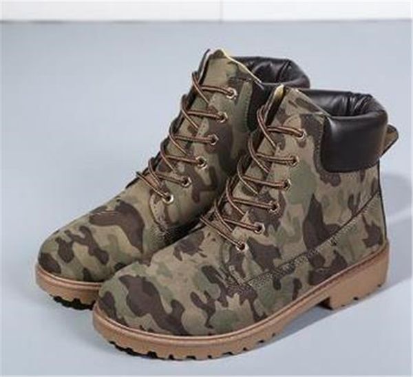 

quality fashion men boots martin style men ankle boots new big popular zapatos outdoor camouflage boots chaussure, Black