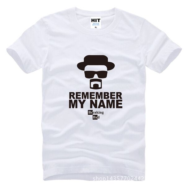 

запомнить имя breaking bad гейзенберга walter t shirt тенниска мужских мужчины 2016 o шея хлопок тенниска тройник camisetas hombre