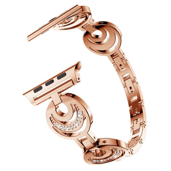 

women's bracelet for apple watch band 38mm 42mm sun moon stars diamond stainless steel strap for iwatch series 3 2 1 wristbands