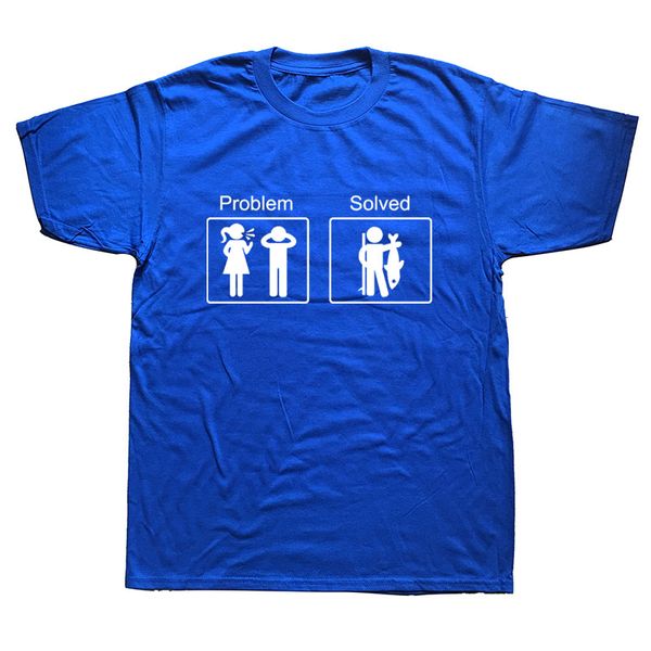 

funny birthday gifts problem solved t-shirt for men fishinger fisherman comedy father dad cotton t shirt tshirt summer tee