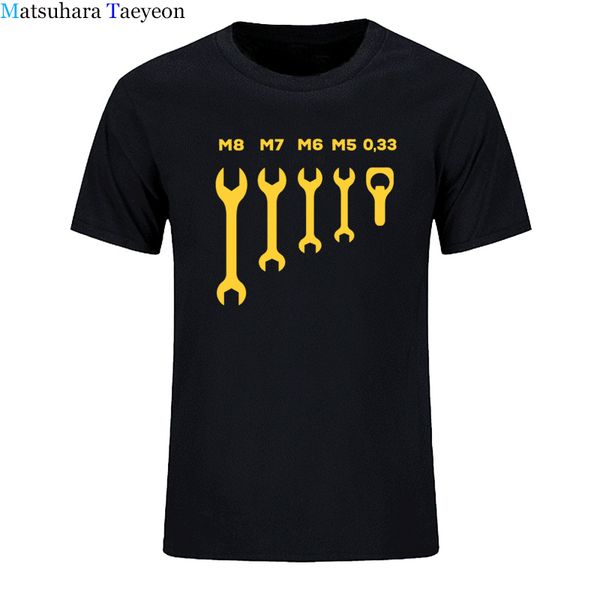 

new men t shirt cotton funny t shirts wrench jaw spanner beer car mechanic tshirt short sleeve round t-shirt o neck shirt top