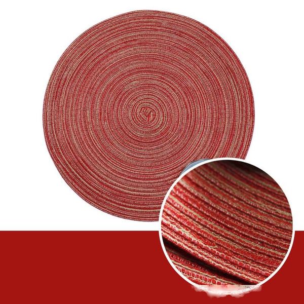 

nordic style western coaster heat insulation anti-skid anti scald pad household living room round cotton woven table mat dhl