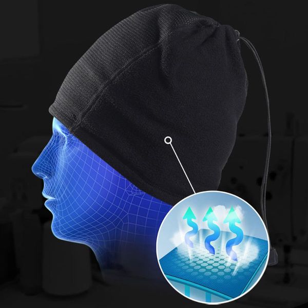 

outdoor winter warmer fleece ski wear snowboard beanie hat face mask neck scarf hat warmer, Black