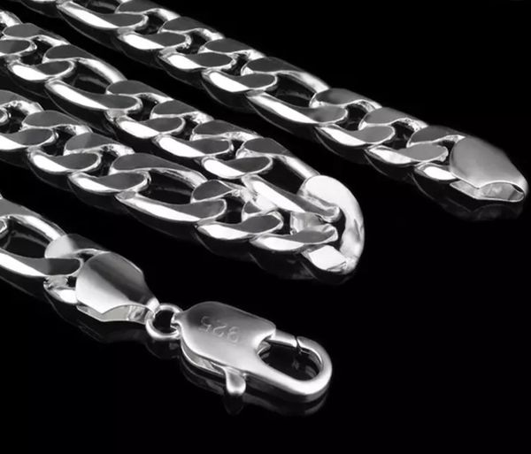 

12MM 20inches 925 Sterling Mens Silver Plated Figaro Snake Chain Link Necklace Jewelry For Men S Chains Necklaces Top Quality Wholesale