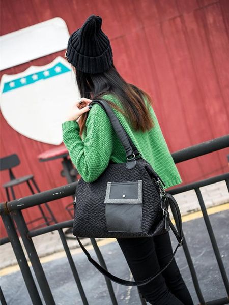 

new european style women handbag pu leather shoulder bag messeger bags solid color casual handbags multi-functional tote bag