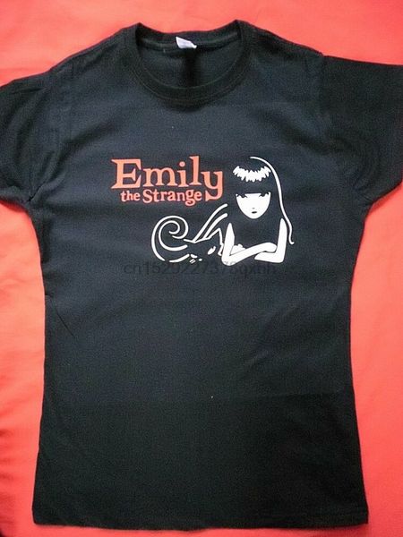 

emily the strange basic logo ladies fitted t-shirt