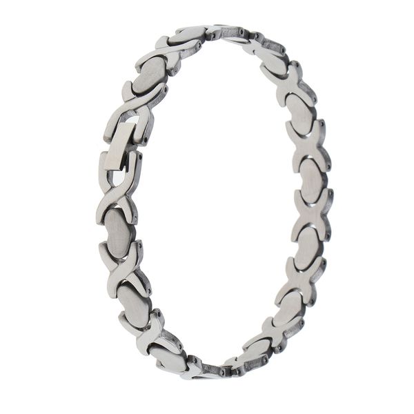 

women silver heart stainless steel bracelet bangle chain wristband jewelry, Black