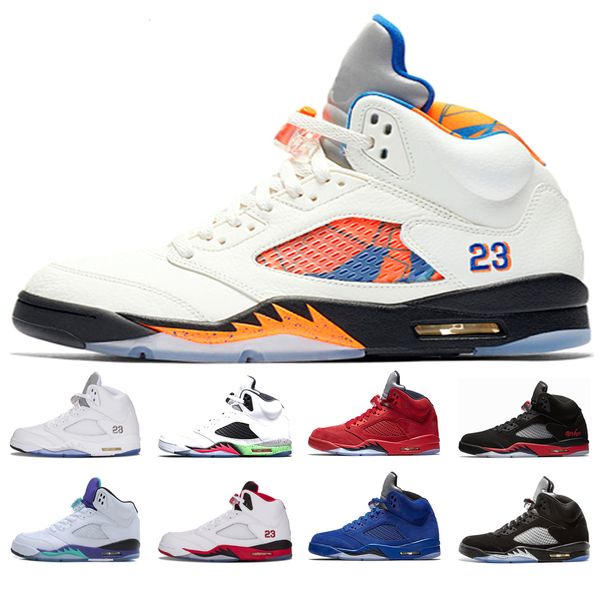 

5 5s mens basketball shoes international flight red blue suede space jam bred white black grapes fire red oreo athletics sneaker sport shoes