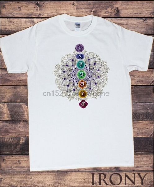 

men's white t-shirt chakra symbol buddhism meditation hinduism print ts1530(1