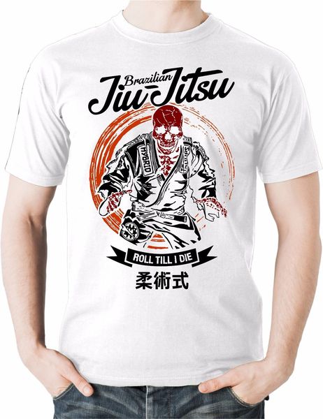 

2019 new mens roll til i die jiu jitsu t shirt brazilian bjj tee martial arter tee shirts