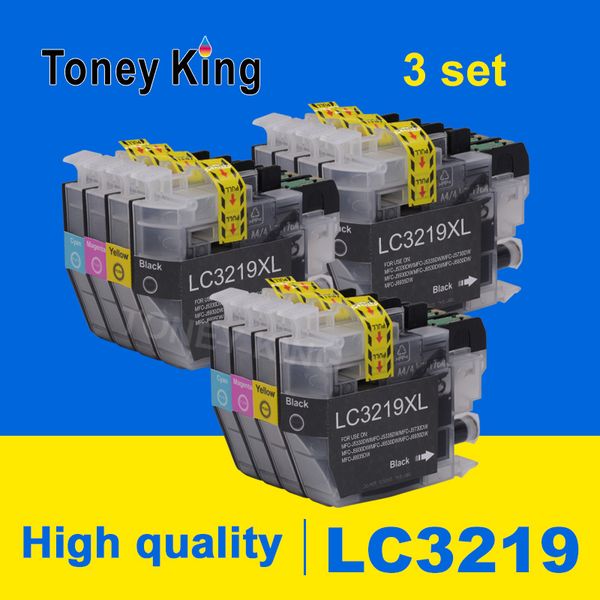 

ink cartridges toney king 3 sets for brother lc3219 lc-3219 lc3219xl compatible cartridge mfc-j5930dw mfc-j6530dw mfc-j6930dw printer