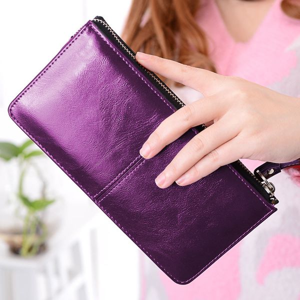 

monnet cauthy women's wallet concise classic leisure fashion candy color red yellow purple sky blue lady organizer long wallets, Red;black