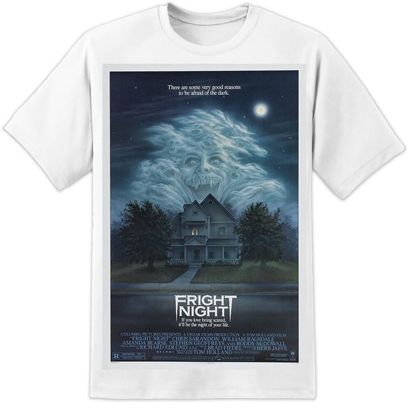 

fright night movie poster t shirt ( s - 3xl ) huge print vintage retro horror christmas gifts tee shirt