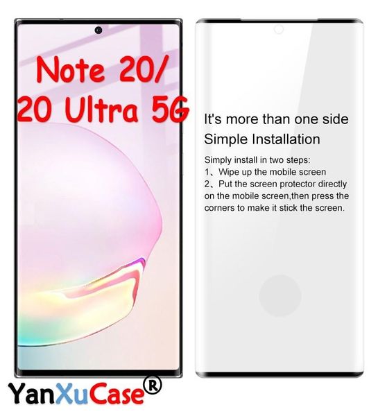 

3d curved full cover tempered glass for samsung galaxy note 20 screen protector for note20 ultra 5g fingerprint unlock film