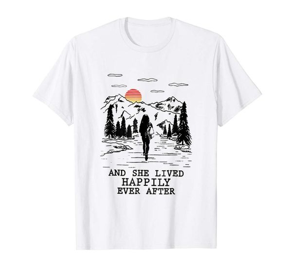 

and she lived happily ever after t shirt hiking tee 2019 new arrival men's fashion funny tees men short 3d print t shirt
