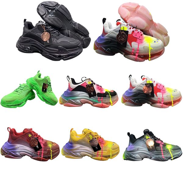

new men graffiti sneakers women luxury colorful shoes coach runners casual sneakers size 36 to 45, Black