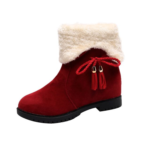 

yeddamavis winter boots red snow boots женщины обувь новых корейское покрытие теплой плюс velvet короткого снег женщина женщина обувь, Black