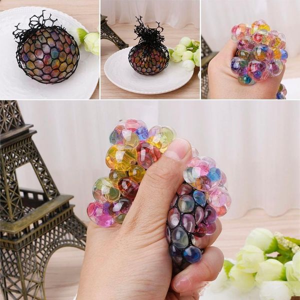 

new funny rubber grape ball black mesh squeeze toy stress autism mood relief gadget with dhl ing