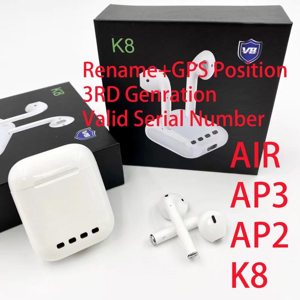 

rename air ap3 ap4 pro ap2 tws gen 2 pods pop up window bluetooth headphones wireless charging valid serial number